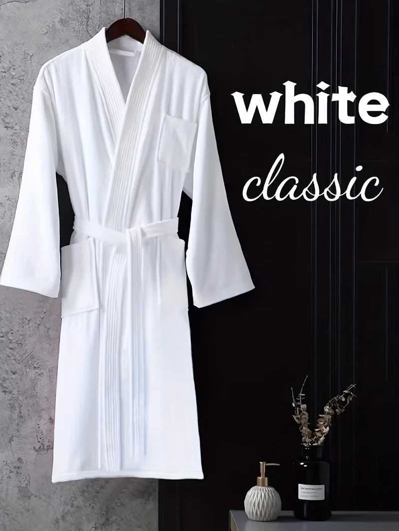Hotel Bathrobe 100 Cotton Terry Brushed Heavyweight - Absorbent Waffle Kimono Robe for Spa Resort New Wearable Design C251115