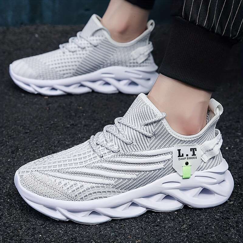 shoes designer Men's sneaker Lightweight Breathable Running Shoes Geometric Pattern Knit Upper, Stability Sports Casual trainers high quality Upp