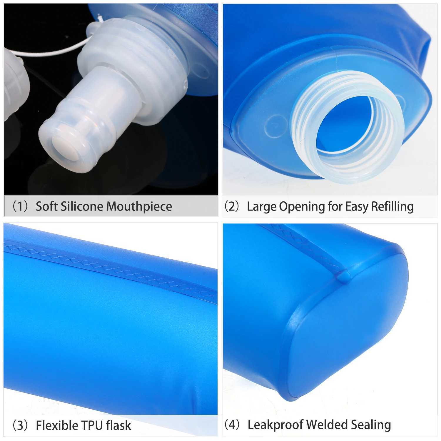 Lixada 1/2 Pcs 500mml 300ml Outdoor Sport Camping Running Sport Bicycle Soft Water Bottle Folding TPU Soft Flask Water BagW251114