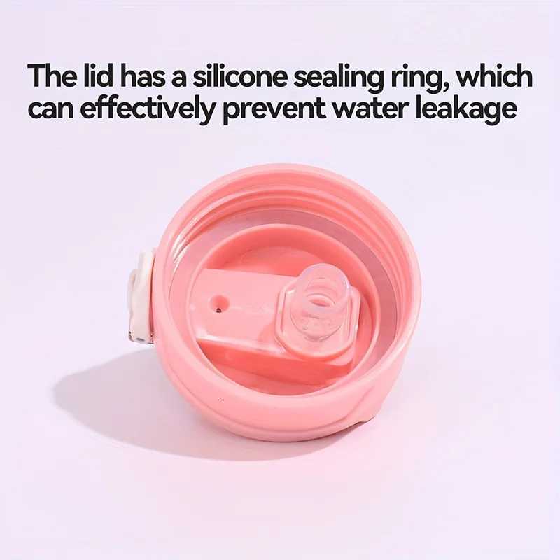 Sports Water Bottle with Time-Tracking Straw Leak Proof Locking Flip Cover for Easy Carry Ideal for Outdoor AdventuresW251114