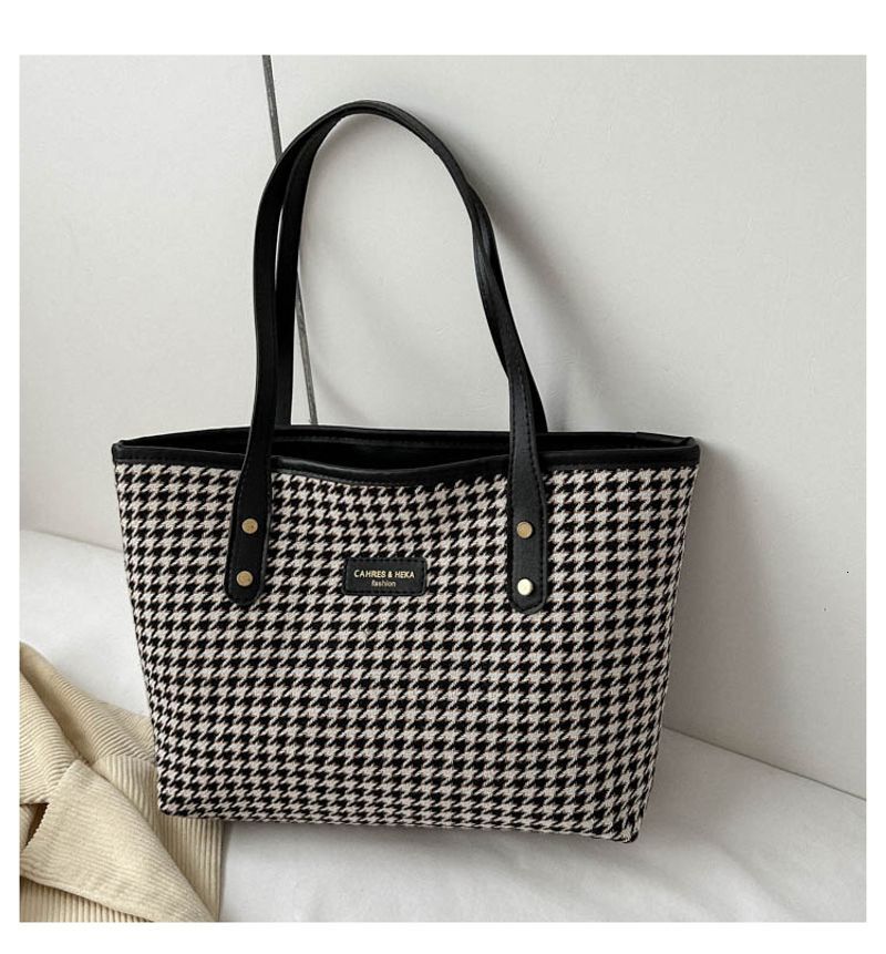 Fashion Commuting Large Capacity Autumn Plaid Trendy Casual New Shoulder Tote Women's Bag