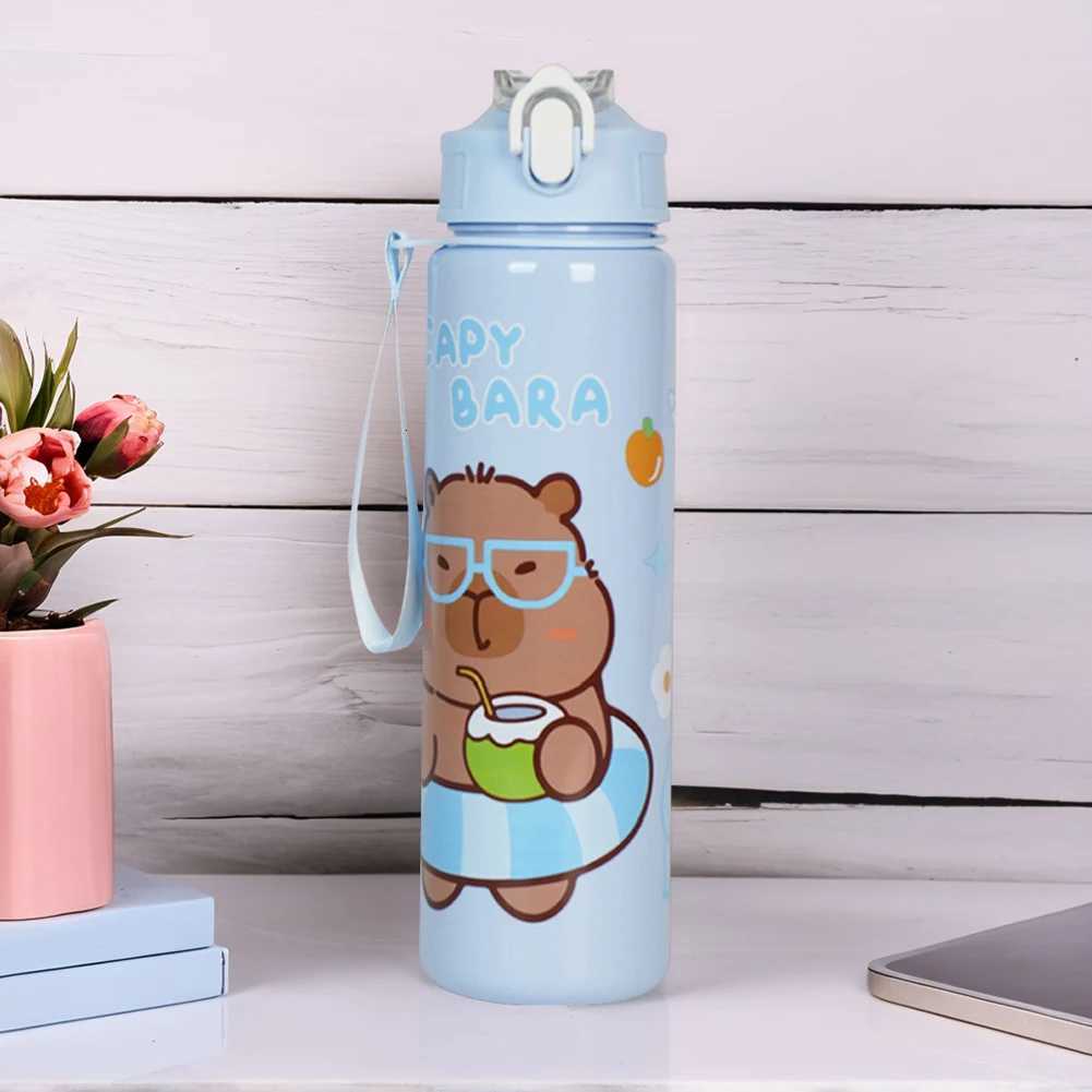 700ml Capybara Cute Water Cup with Straw Handle Sports Water Bottle Large Capacity Kawaii Water Bottle for Fitness SportsW251114
