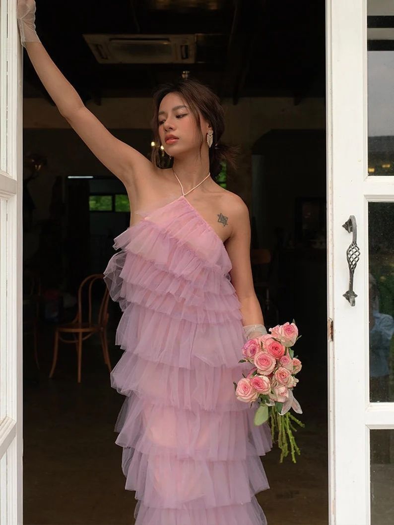 Princess Halter Short Prom Dresses Tired Tulle Women Formal Party Evening Gowns Birthday Party Homecoming Vestidos De Novia 2025