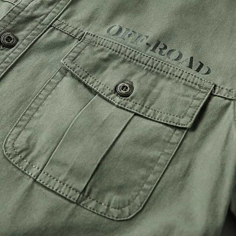 Mens Spring Multiple Military Tactical Shirt Ma Autumn Breathable Shirt Long Seven Work Camisa Cargo Shirt W250415