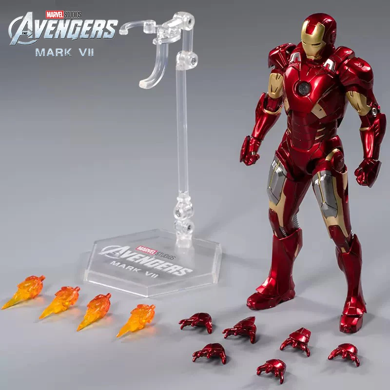 ZD Toys Marvel Official Licensed Iron Man MK7 7Inch Tony Stark Action Figure Avengers 1/10 Scale Collectible Model Kids Gifts Bulk Wholesale