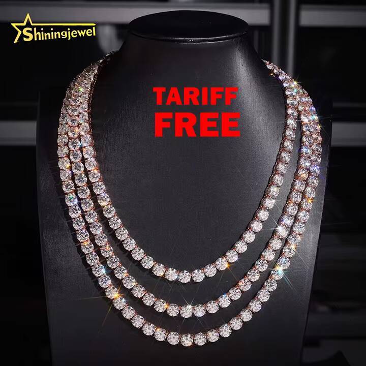 Cheapest Price Gold Plated Sterling Silver 925 Pass Diamonds Test 8mm Moissanite Tennis Chain Iced Out Jewelry