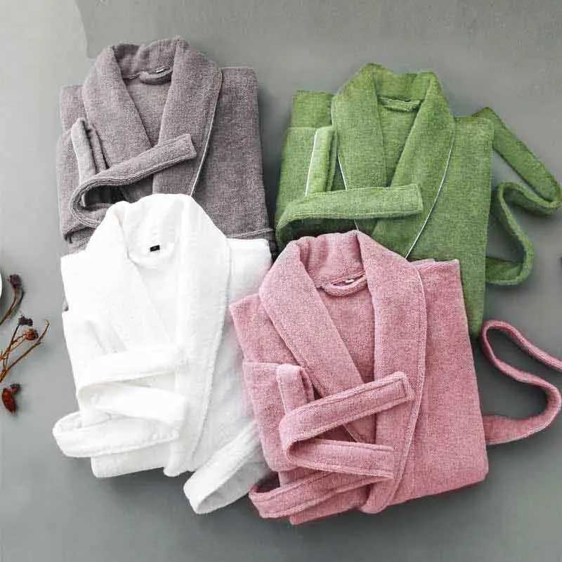 Winter Warm Homewear Casual new Robe Men Women Toweling Terry Robe100 Cotton Bathrobe Soft Ventilation Sleeprobe Casual C251115