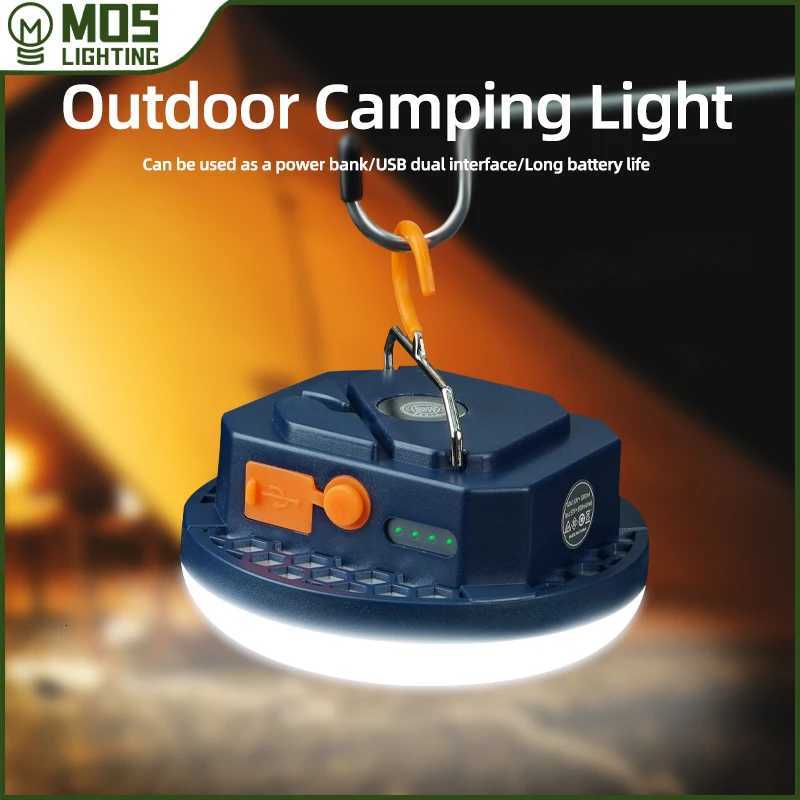 MOSLIGHTING 7200maH Rechargeable LED Camping Light Strong Lamp with Magnet Zoom Portable Flashlight Tent Lamp Work Home Lighting M251115