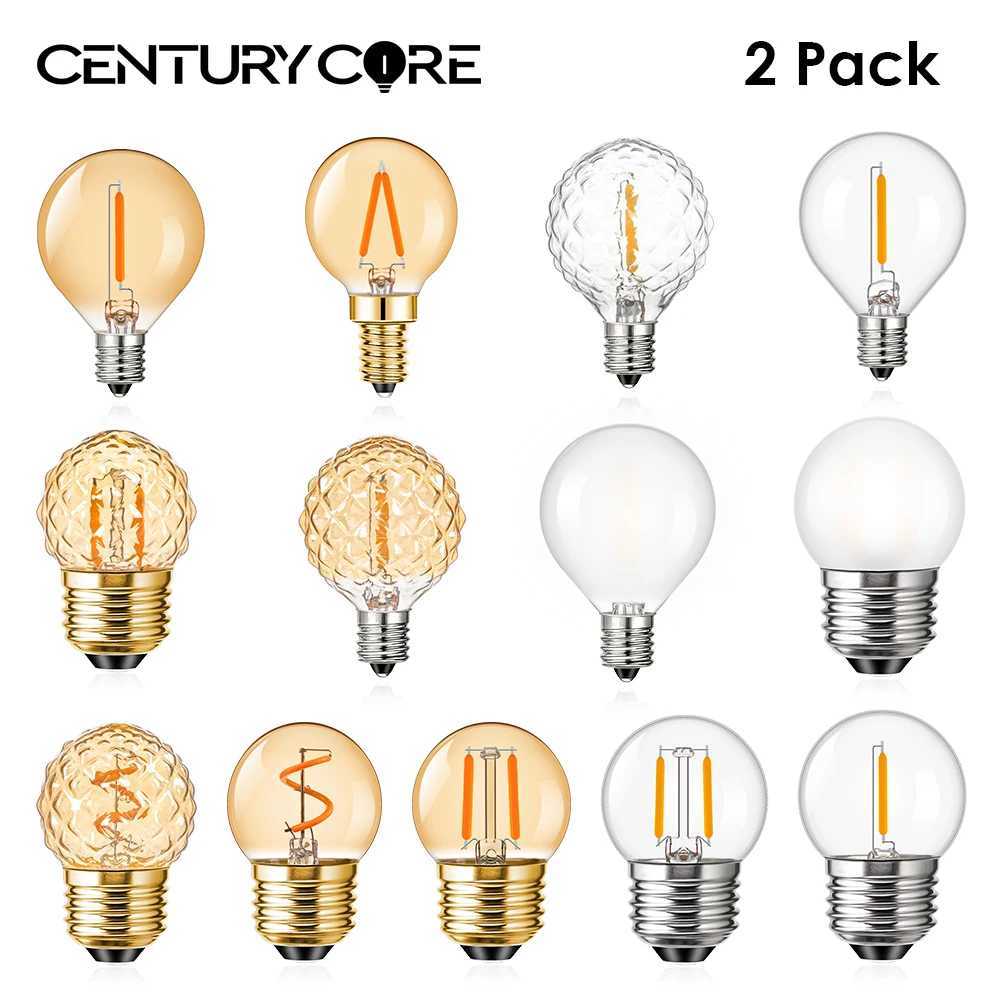 2Pcs Mini Globe G40 Led Bulbs E27 220V E14 E12 Warm White Dimmable Vintage Replaceable Pendant Garland Filament Lamp Decor Light C251115