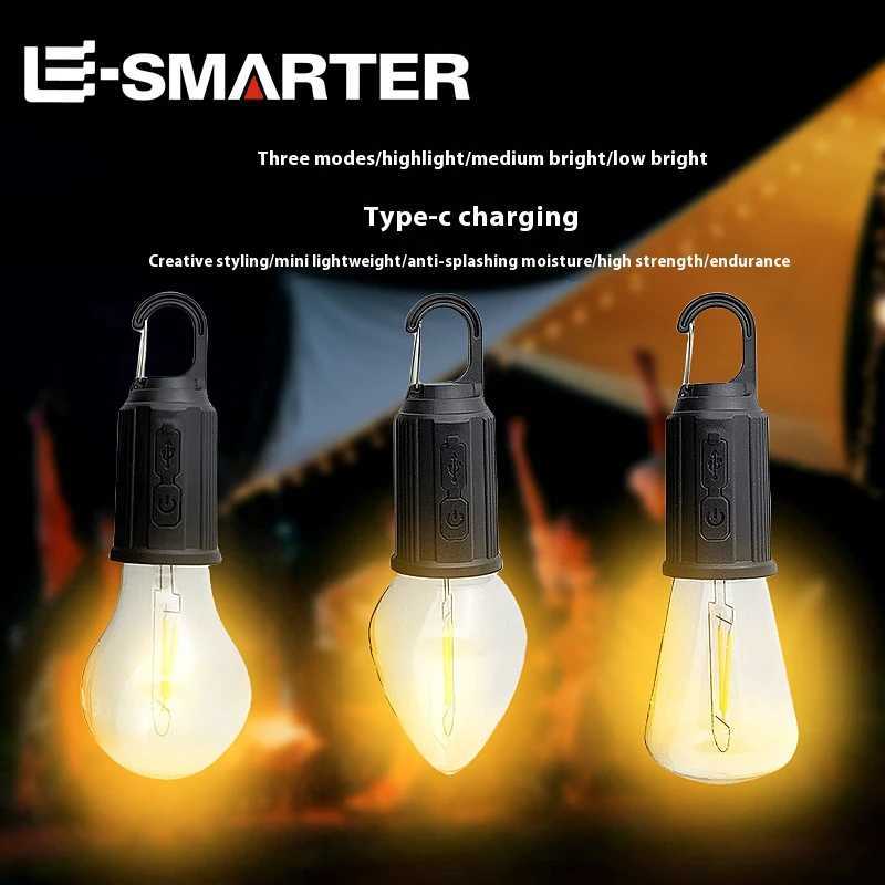 LED Camping Hanging Lanterns Portable Camping Tent Light Rechargeable Outdoor Waterproof Hiking Fishing Emergency Bulb with Hook M251115