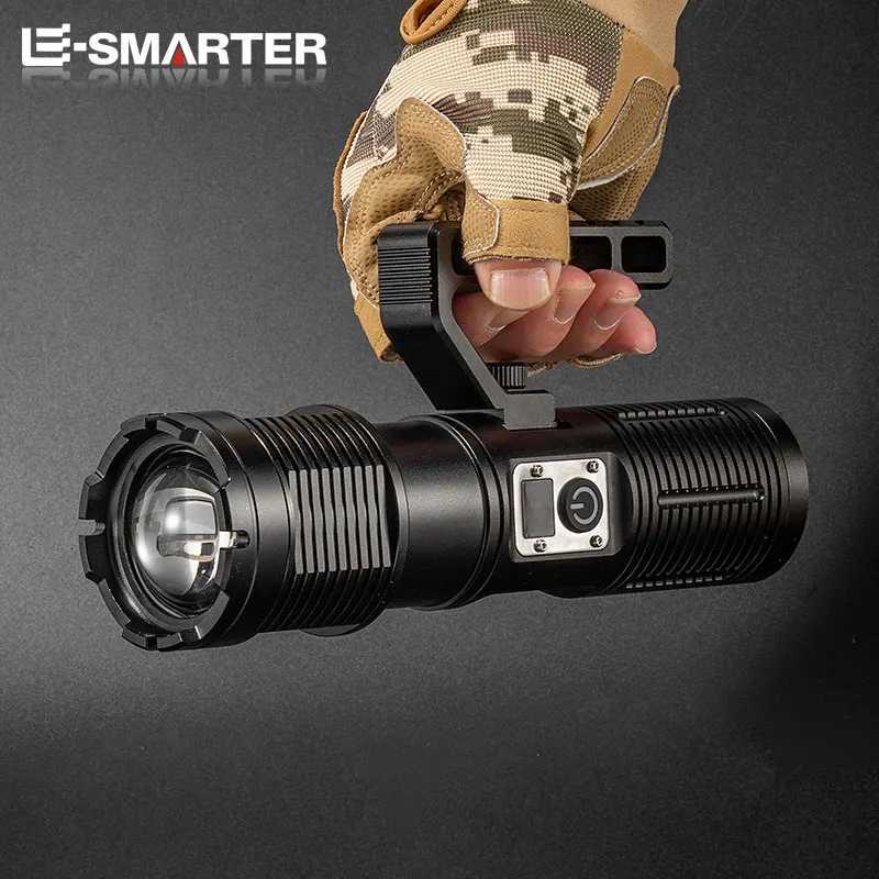 16 Core LED Portable Lanterns Telescopic Zoomable Flashlight High Power Tactical Hunting Torch Emergency Spotlight 18650 Battery M251115