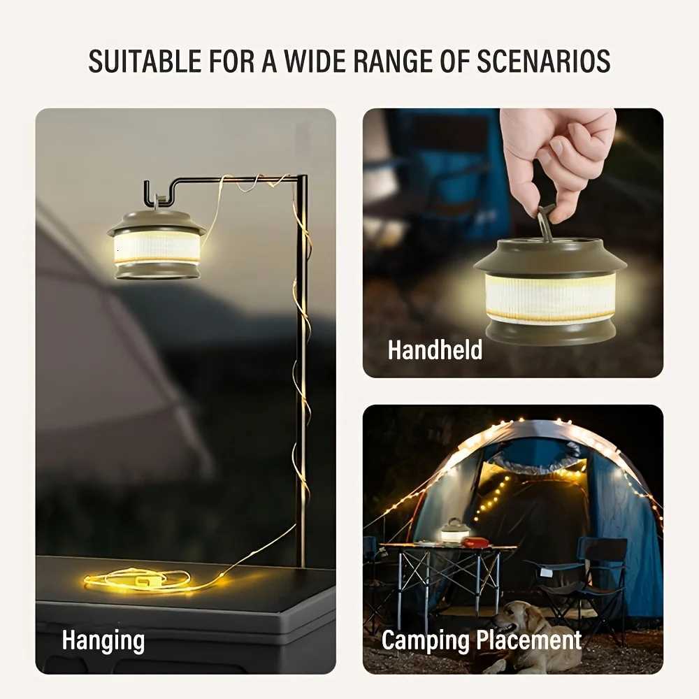 LED Camping Portable Electric Light USB Rechargeable Portable Camping Light Warm White Lighting Five Dimming Modes M251115
