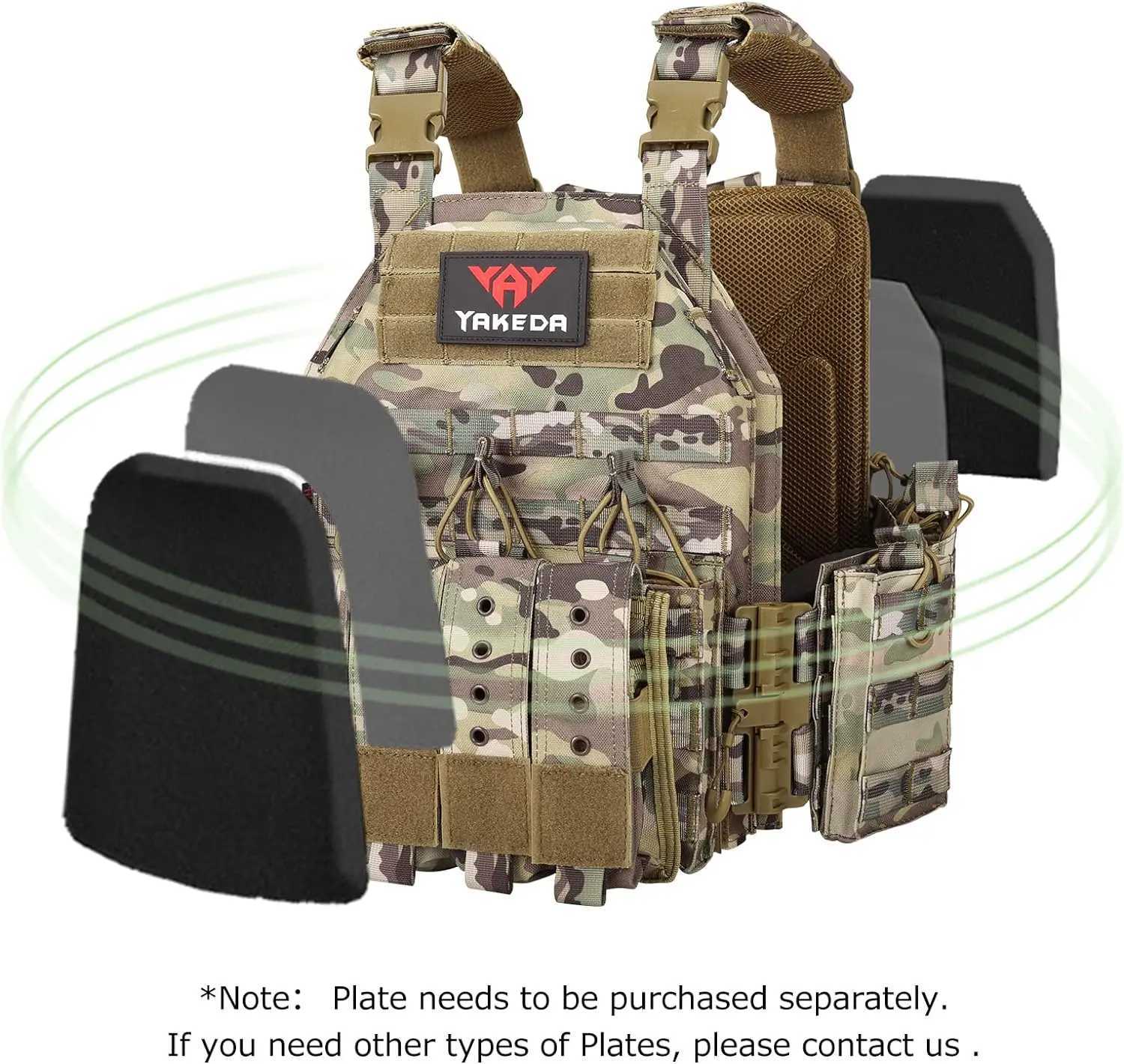 Yakeda 1000D Nylon Plate Carrier Vest Outdoor Hunting Protective Adjustable Molle Vest for Airsoft Combat XJ251114