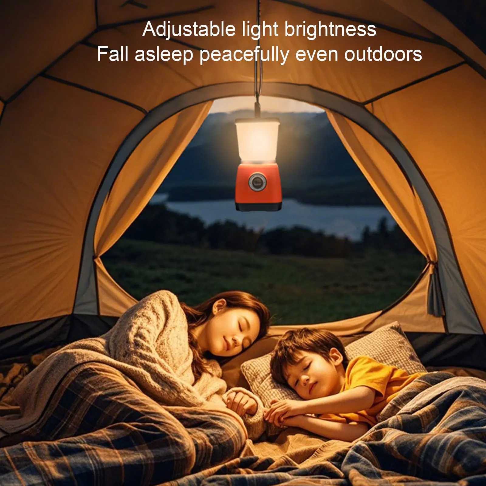 Rechargeable Camping Lantern LED Camping Light Adjustable Brightness Dual Light Source Waterproofing Portable Hook for Outdoor M251115