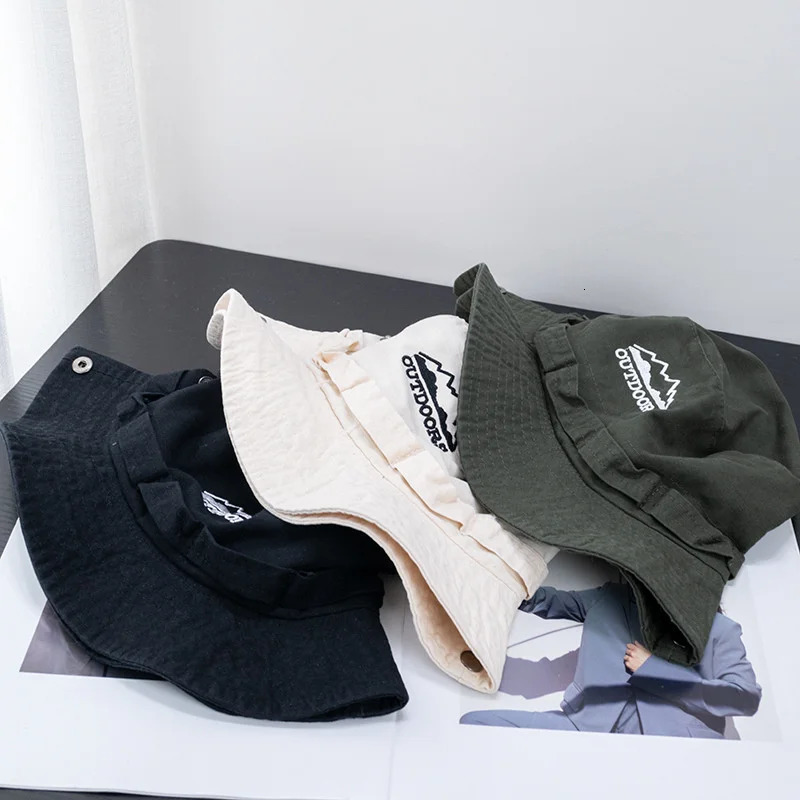 Summer Mens Bucket Hat Outdoor UV Protection Wide Brim Breathable Panama Hunting Hiking Hat Fishermans Hat Beach Sunscreen Hat 250409