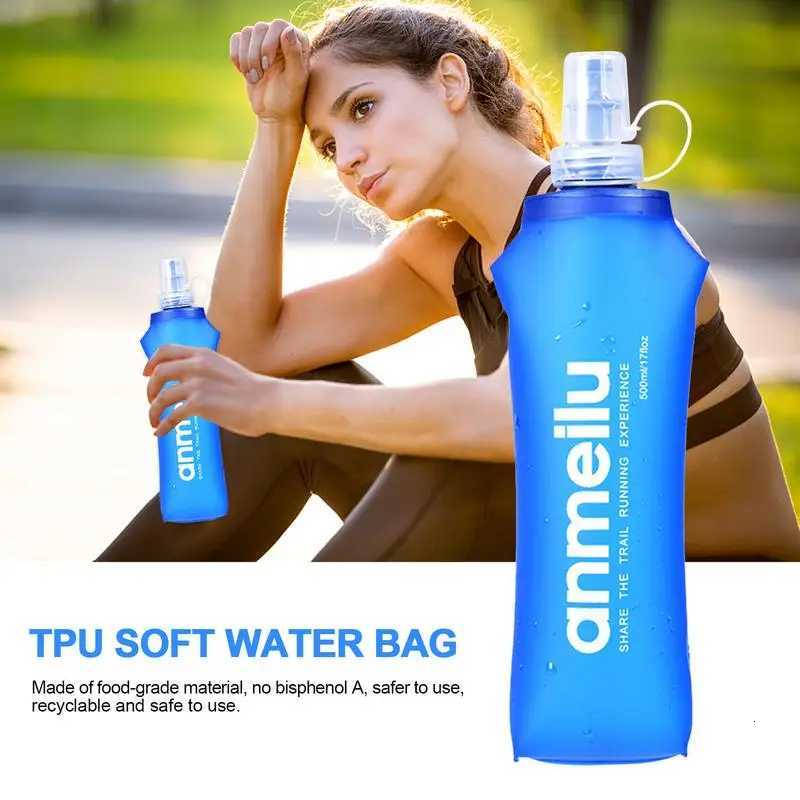 250/500ml Outdoor Folding Water Bottles Running Sport Bicycle TPU Soft Lightweight Flask Water Bag BPAFree Collapsible FlaskW251114