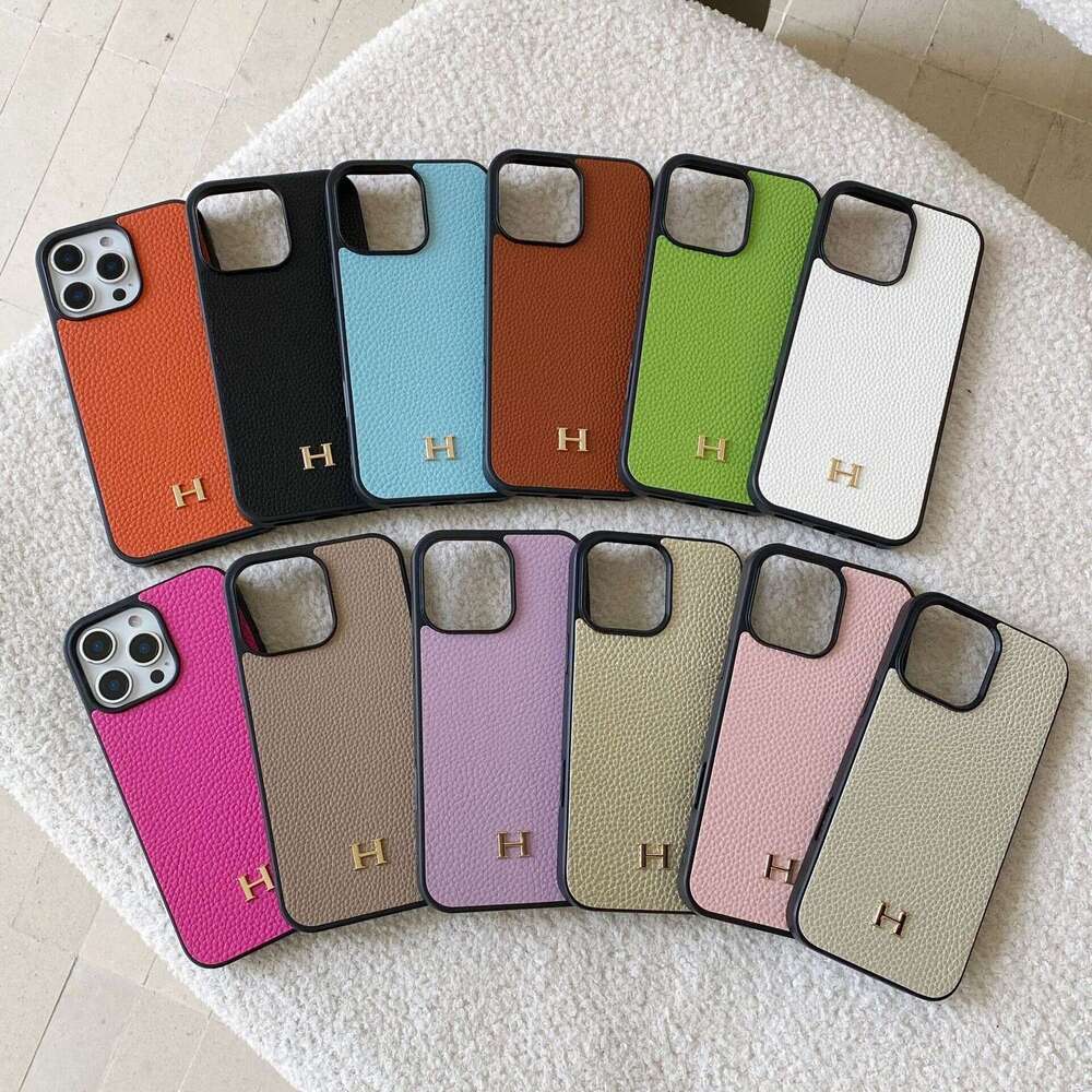 DHelectronics Compatible with iPhone 17 Pro New Lychee Texture Genuine Leather Feel Apple 16E Phone Case