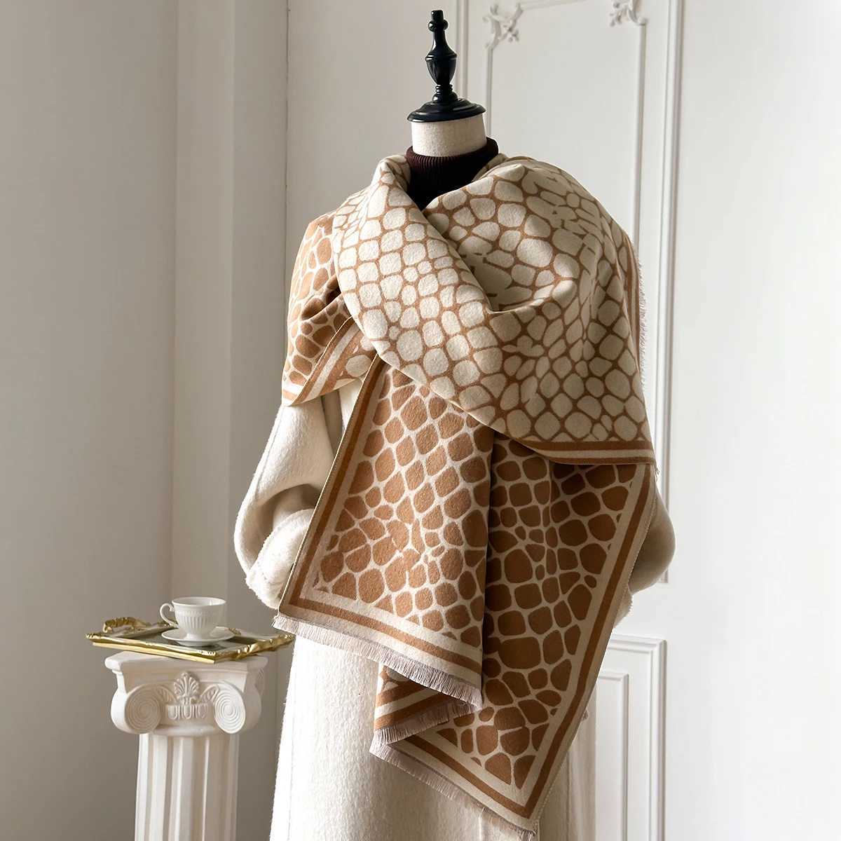 Luxury 2025 New Design Winter Cashmere Scarf Women Elegant Warm Pashmina Blanket Poncho Scarves Female Leopard Print Shawl Bufanda Y251115