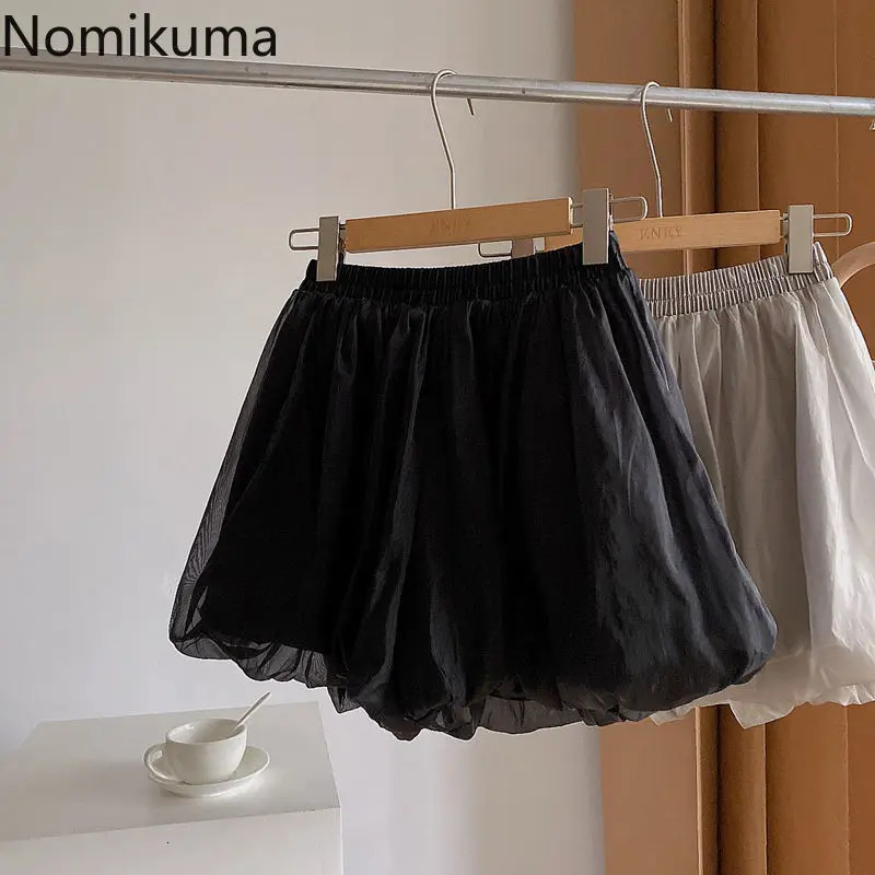 2025 Pantalones Cortos De Mujer Summer Shorts for Women Bottoms High Waist Solid Casual Short Mujer Chiffon Wide Leg Pants 250415