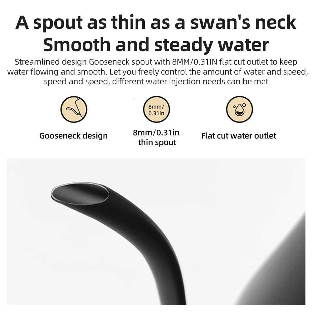 Gooseneck Electric Kettle 09L Temperature Control Stainless Steel Quick Heating 1200W Electric Kettles for Pour Over Coffee Y251114