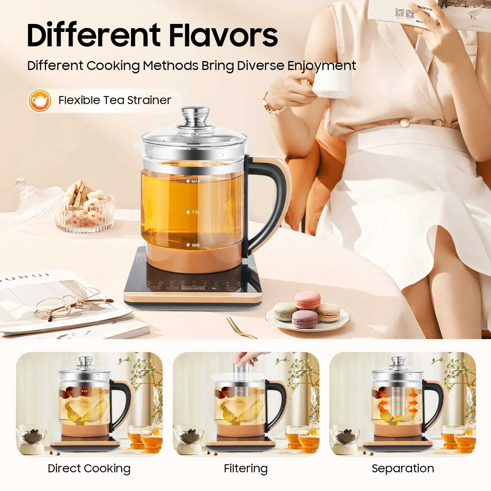 Electric Tea Kettle 18L 800W Electric Health Pot with 12 Independent Warming Stages with 18 Menu Portable Kettle for Tea Coffee Y251114