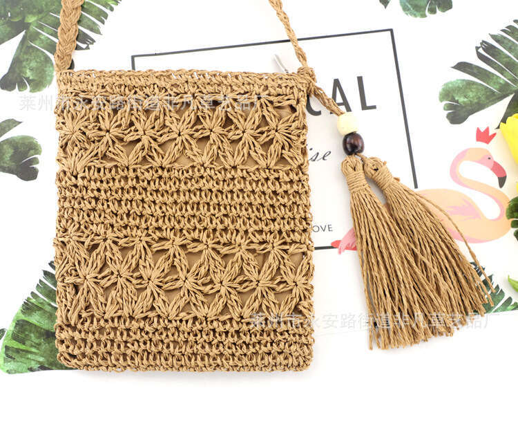 Handmade Beach Bag Instagram's New Forest Style Hollowed Out Single Shoulder Crossbody Tassel Beach Casual Women's Grass Woven Bag Kq2