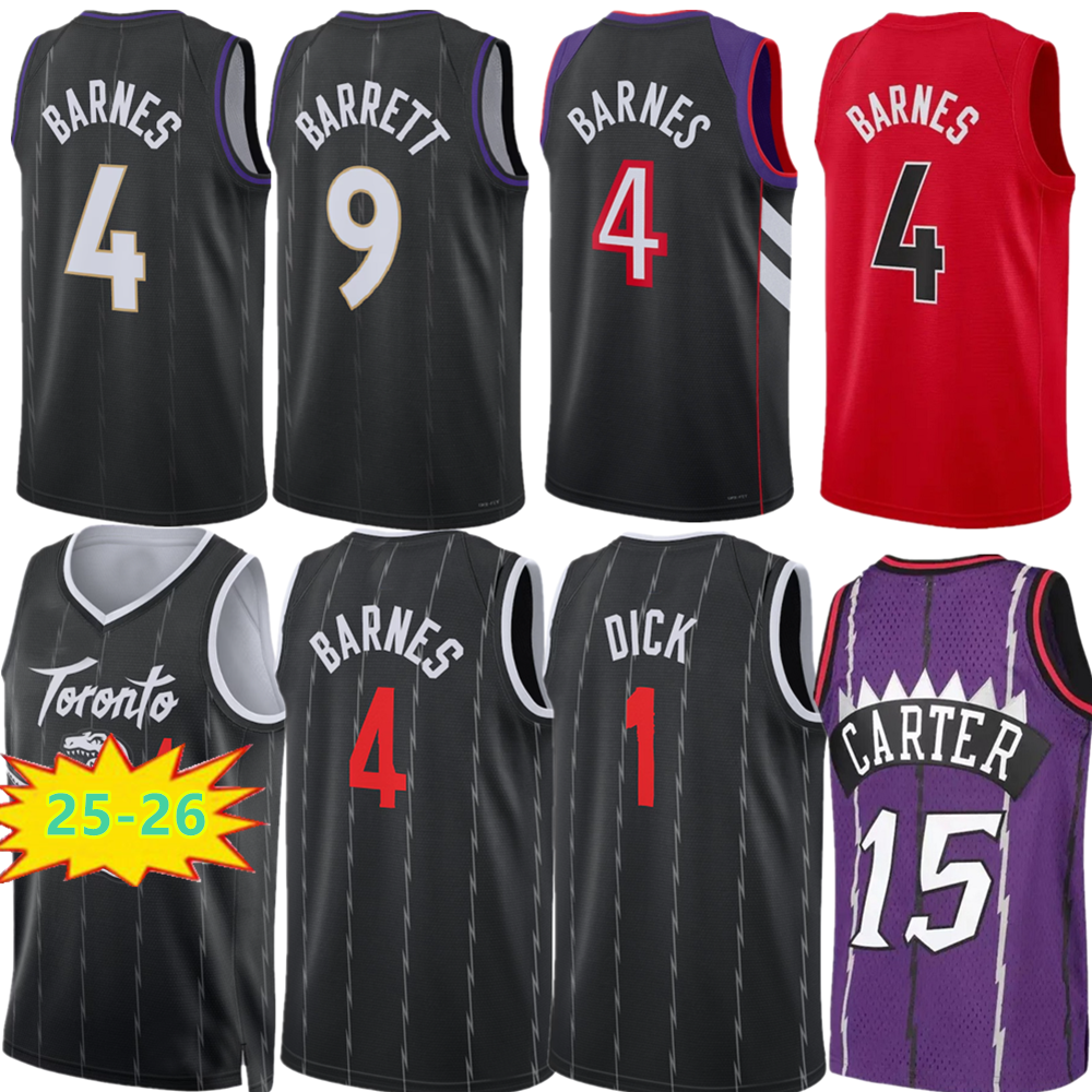 Custom Scottie Barnes Basketball Jerseys RJ Barrett Immanuel Quickley Dennis Schroder Gradey Dick Tracy McGrady Vince Carter Retro Jersey Men
