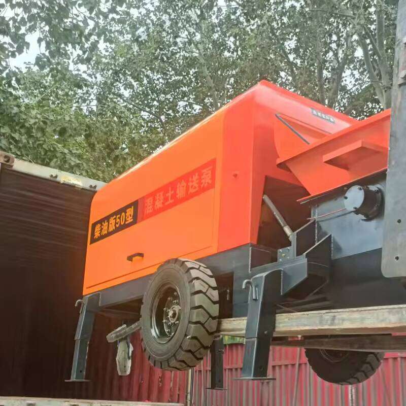 Trailer Mounted Electric Motor Mobile Concrete Pump Construction Machinery Concrete Mixer Pump