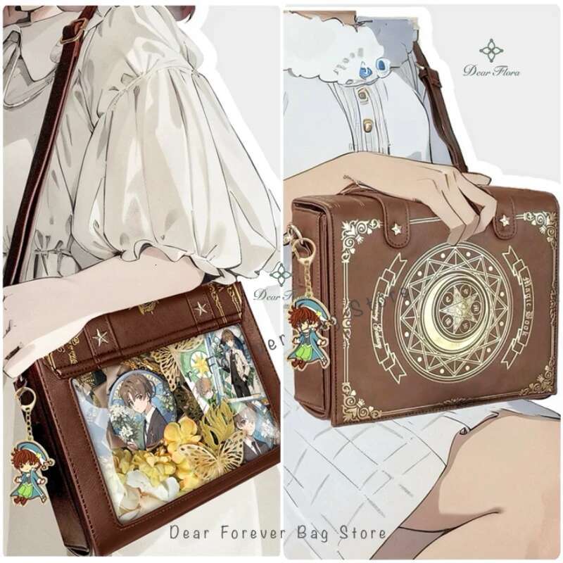 Y2k Magic Book Lolita Ita Gothic Shoulder Bag Girls Transparent Pocket Cute Crossbody Handbags Women's Mini Backpacks Purse