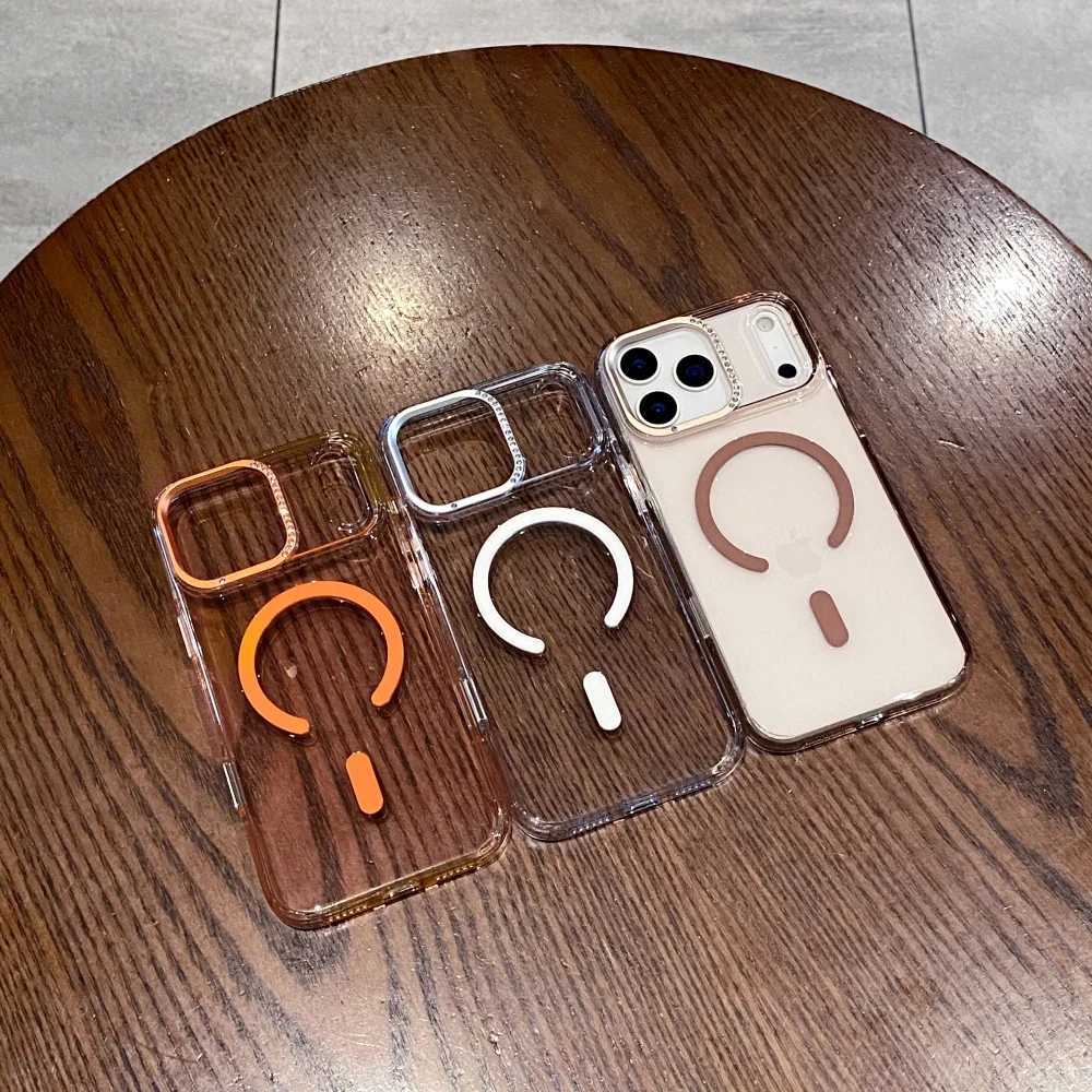 for Glitter Diamond Acrylic Case for iPhone 17 Pro Max Air Magnetic Wireless Charging Camera Control Button Clear Cover J251202