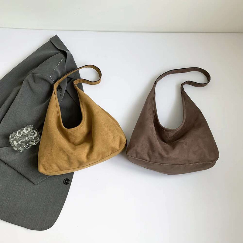 Women Faux Suede Fashion Large Capacity Patchwork Shoulder Designer Tote Handbag Outdoor Travel Bag