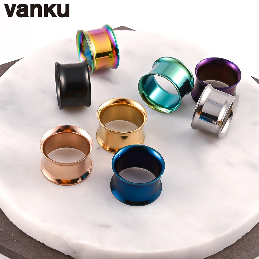 Vanku 16pcs Steel Ear Plugs and Tunnels Piercings Screwed Earring Expander Earlet Gauges Body Jewelry 250408