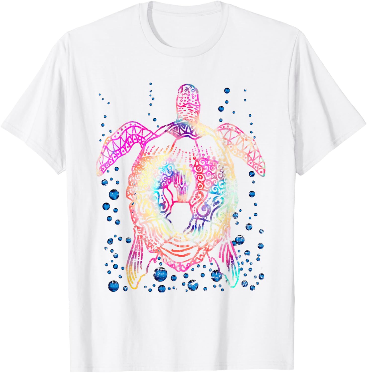 T shirt for Mens Ocean Animal Tie Dye Tribal Sea Animal Maori Turtle Graphic Tee Casual Tops Clothes Short sleeve cool