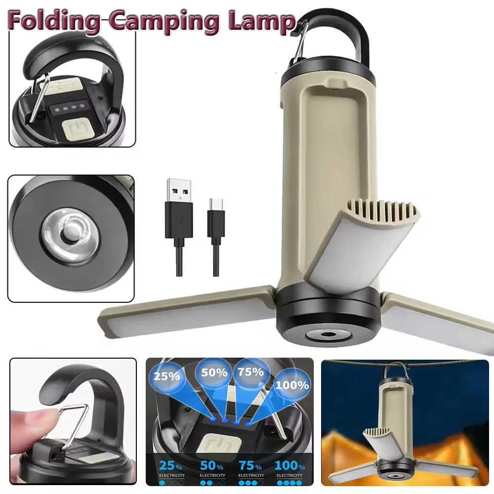 Outdoor Camping Lantern 6 Modes Adjustable Brightness Hanging Foldable Emergency Light LY23 Flashlight Tent Light for Hiking M251115