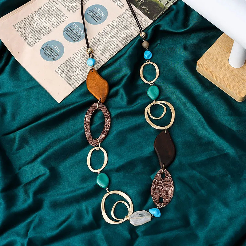 Kaseakia Acrylic Chain Long Necklace Womens Fashion Jewelry Accessories Sweater Chain 250408