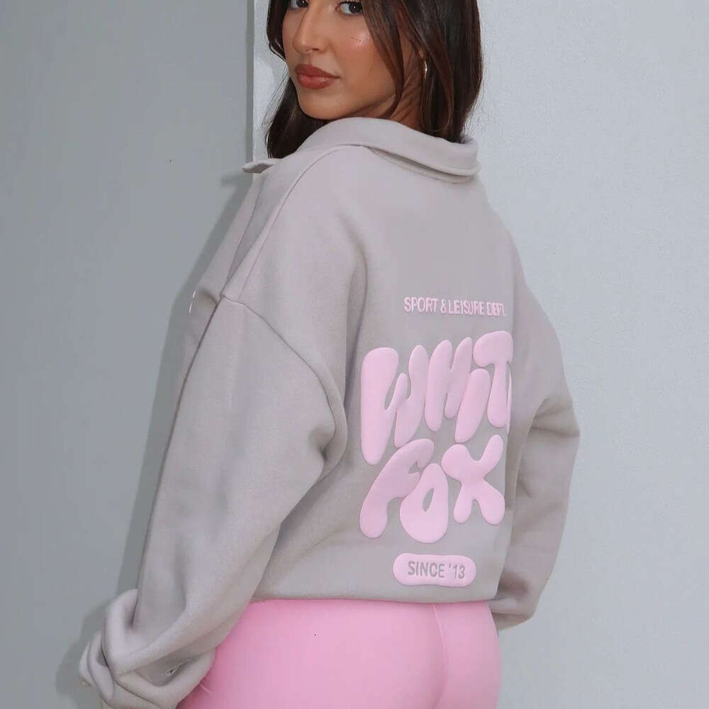 White Foxset Designer Hoodie L Size Foam Print Hooded Sweatshirt For Women Tracksuits Thick Letter Printed Sweatshirts Hoody Loose Sport Street Classic 304