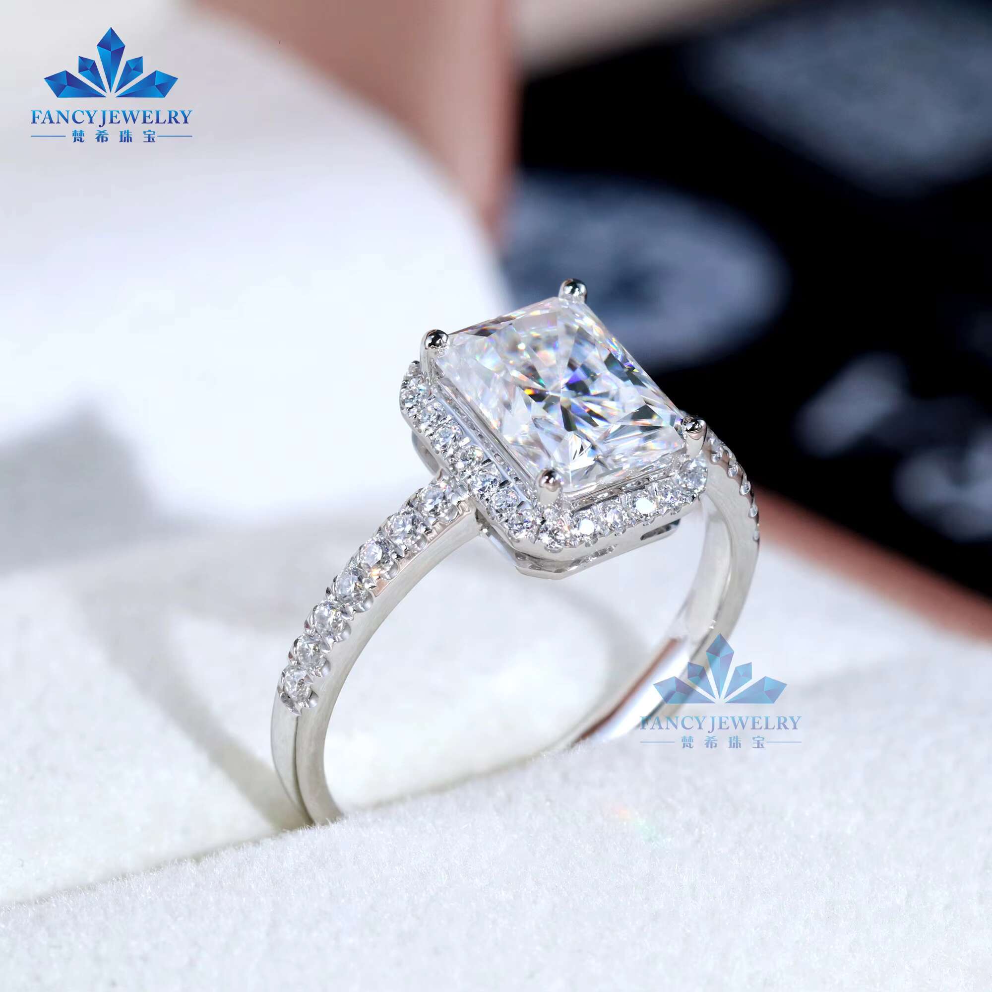 IGI GIA Certified HPHT CVD Lab Grown 3CT Radiant Diamond Ring 18K 14K Real Gold Jewelry Engagement Wedding Ring for Women Man