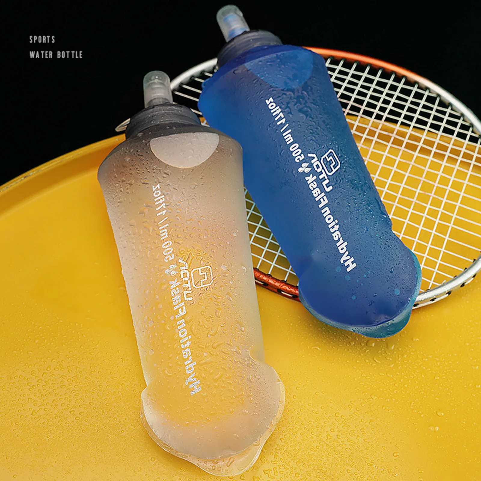 500ml Soft Folding Water Bottle TPU Collapsible Outdoor Sports Water Bags For Running Cycling Hiking Outdoor Hydration Pack BagsW251114