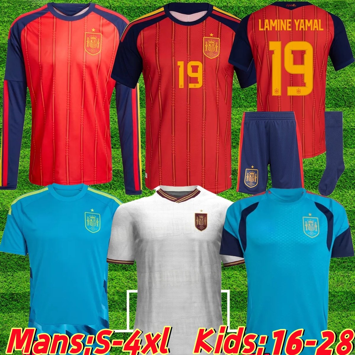2024 25 26 Hommes Kid Kit Espana Football Shirt Espagne Torres Rodrigo Pedri Lamine Yamal Morata Away Team Maillot Camiseta Player Edition Fans version Soccer Jersey