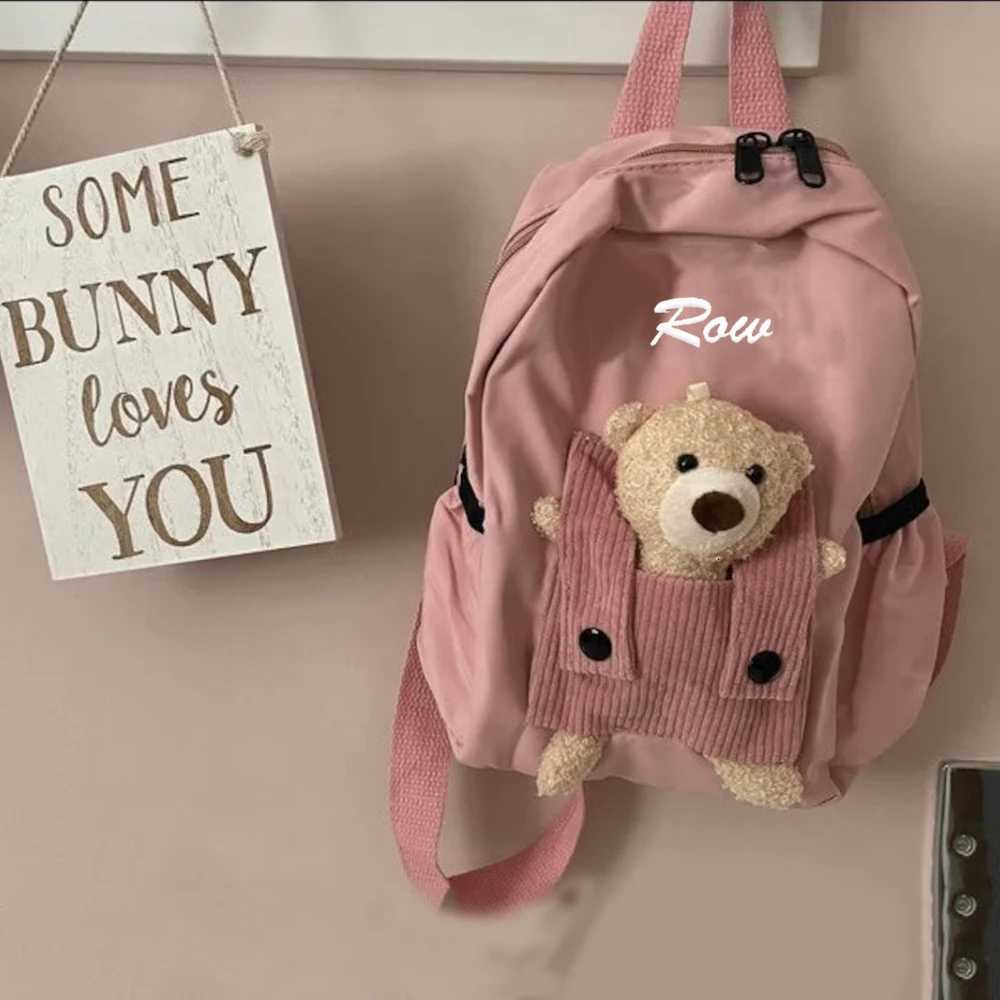 New Kids Cartoon Personalized Name Backpack Cute Baby Backpack Custom Embroidered Name Kindergarten Book Bag Outgoing SnackbagsW251114