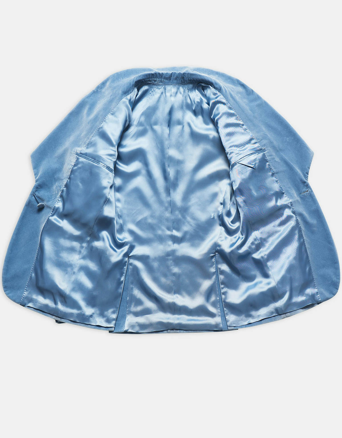 Pure Blue Velvet Wedding Tuxedos 1 Piece Set Jacket One Button Men Suit Shawl Lapel Casual Groom Wear Party Suits Customized