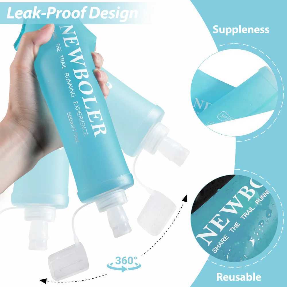 NEWBOLER Camping Soft Water Bottle Drinking Sport Folding Bag Flask Outdoor Running Hydration Pack Waist Bicycle BPA FreeW251114