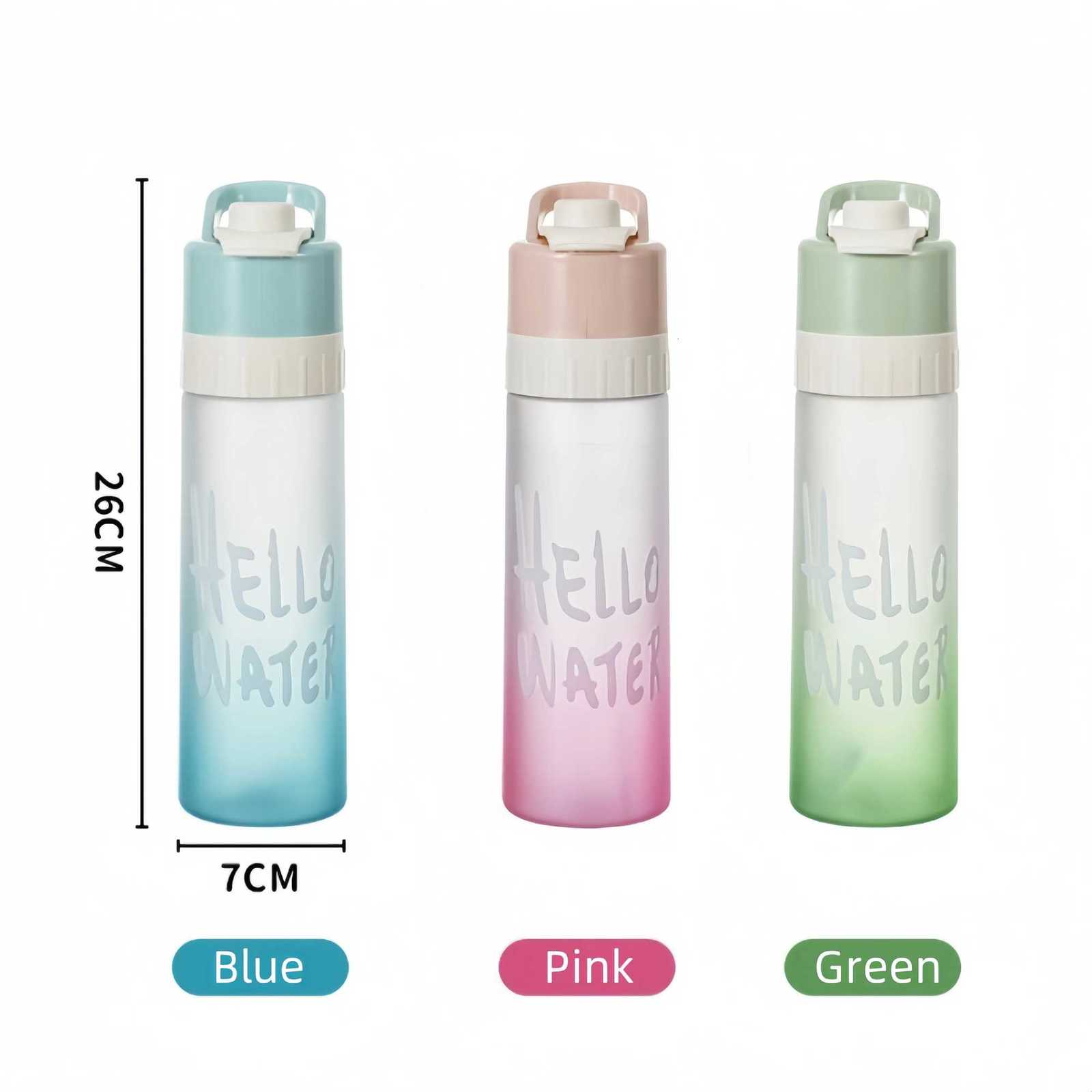 650ml Large Capacity Spray Water Bottle Outdoor Sport Fitness Water Cup Protable Spray Bottle BPA Free Drinkware Travel BottlesW251114