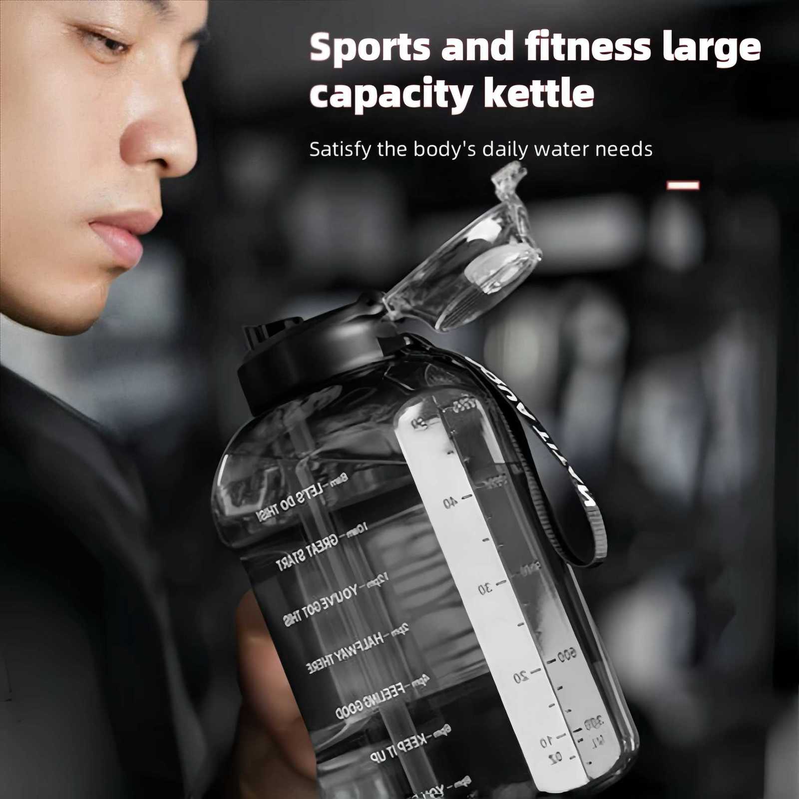 1200ml Large Capacity Sports Water Bottle With Straw Leakproof Plastic Drinking Bottles Outdoor Travel Hiking Gym Jugs BBA FreeW251114