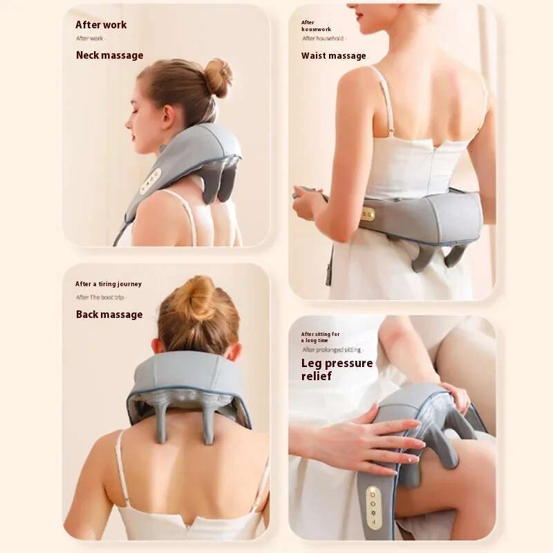Dredge Hot Compress Electrical Neck Shoulder Body Massager Heated Kneading back Massage hine Relieve