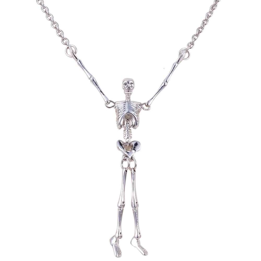 High Version Empress Dowager Saturn Humanoid Skeleton Necklace With Personalized Punk Niche Design, Sweater Chain