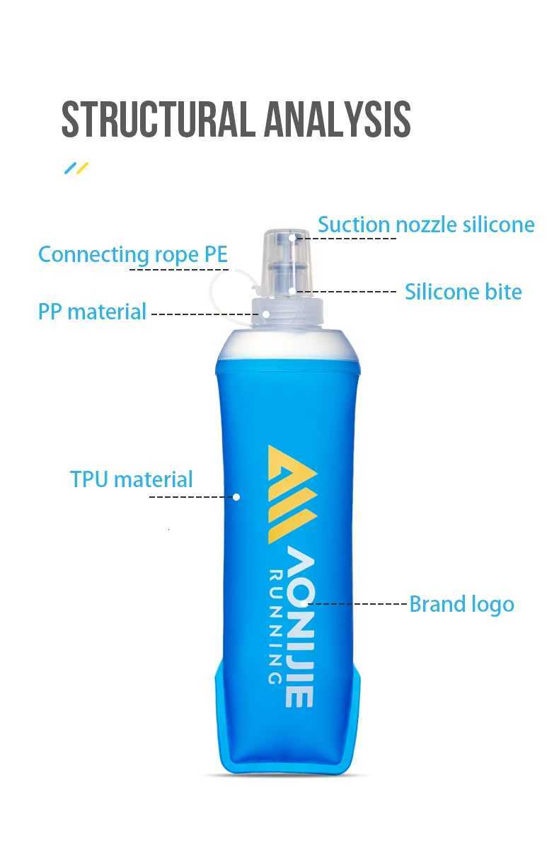 AONIJIE SD71 500ml Outdoor Portable Sports Water Bottle Running Soft Flask Suction Hydration Kettle BPA FreeW251114