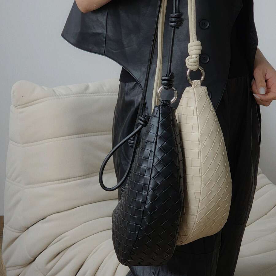 Mm Women's Bags Knitted Cowhide Crossbody Casual Niche Fashion Trend Shoulder Bag, Commuting Women's Backpack