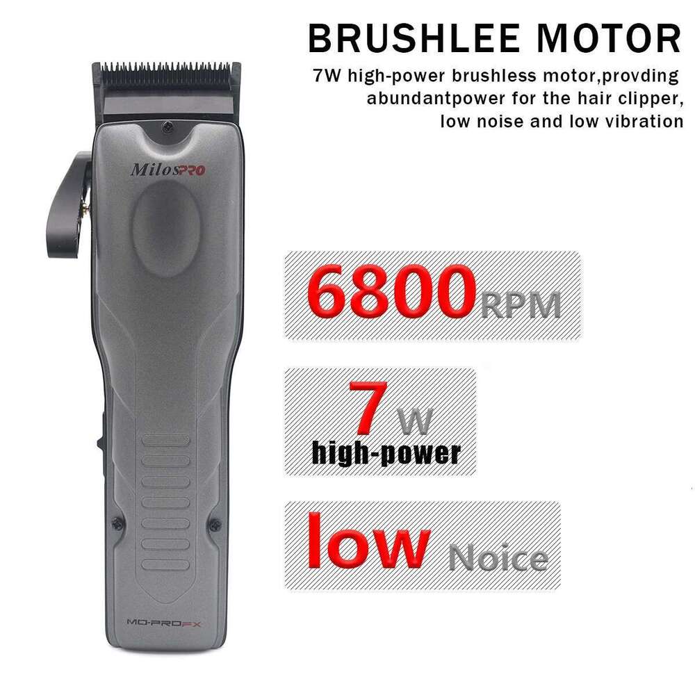 Men's Clipper Removable Battery DLC Blade Brushless Motor Cordless Low Noise Professional Cutting Hine Hair Trimmer