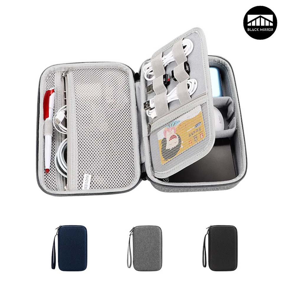 Large Capacity Travel Electronics Accessories Organizer Tablet Hard Disk Cable Portable Storage Bag EVA Duricrust Airbag 250407